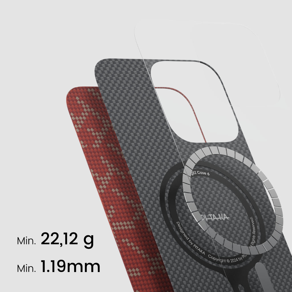 PITAKA Monogramm Taktile Gewebte Hülle für iPhone 16 Pro/Pro Max/iPhone 15 Pro/Pro Max/Galaxy S24 Ultra
