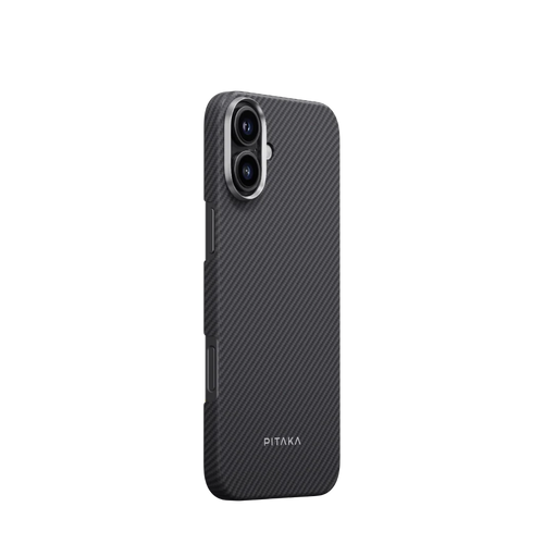 iPhone 16 / 600D schwarz/grau / Ultradünne Hülle