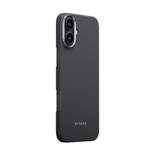 iPhone 16 Plus / 600D schwarz/grau / Ultradünne Hülle