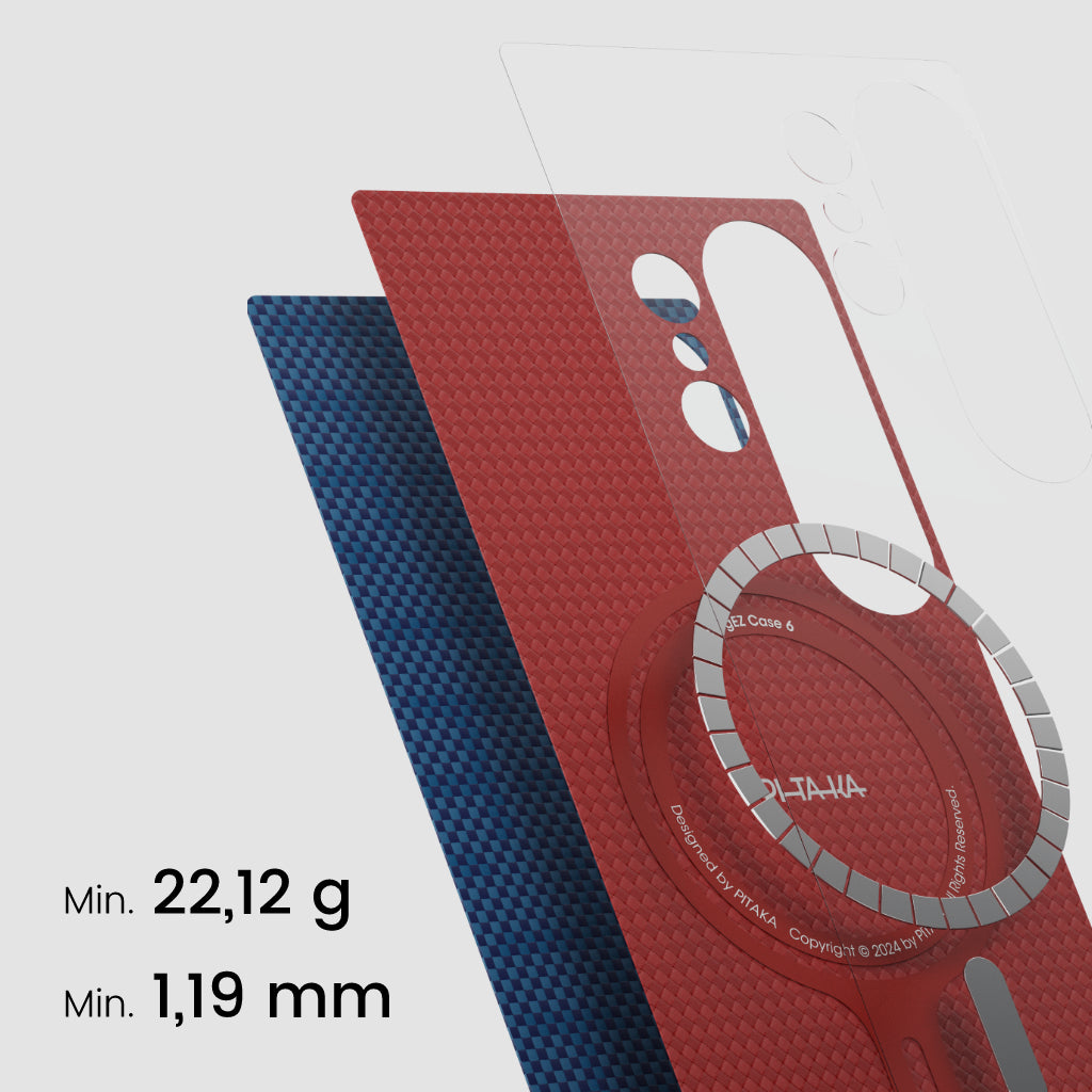 PITAKA Monogramm Taktile Gewebte Hülle für iPhone 16 Pro/Pro Max/iPhone 15 Pro/Pro Max/Galaxy S24 Ultra