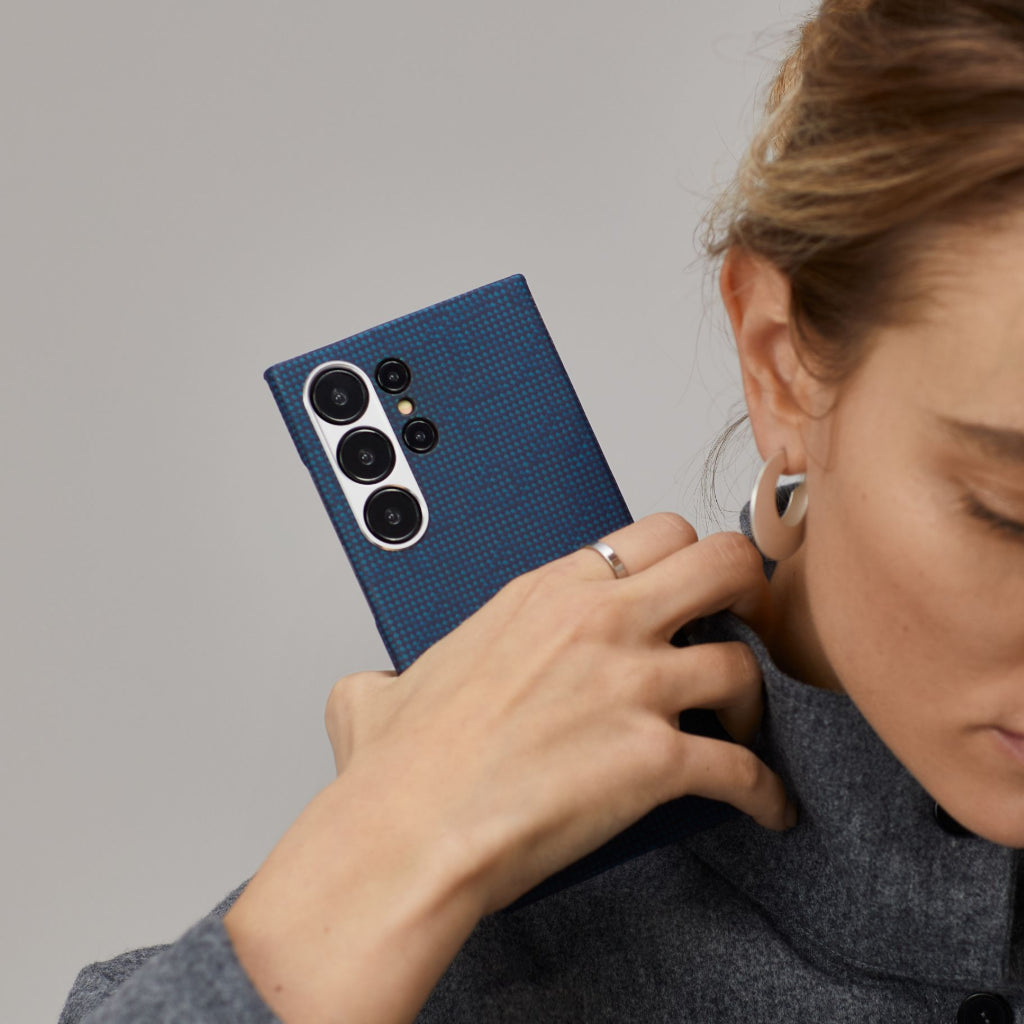 PITAKA Monogramm Taktile Gewebte Hülle für iPhone 16 Pro/Pro Max/iPhone 15 Pro/Pro Max/Galaxy S24 Ultra