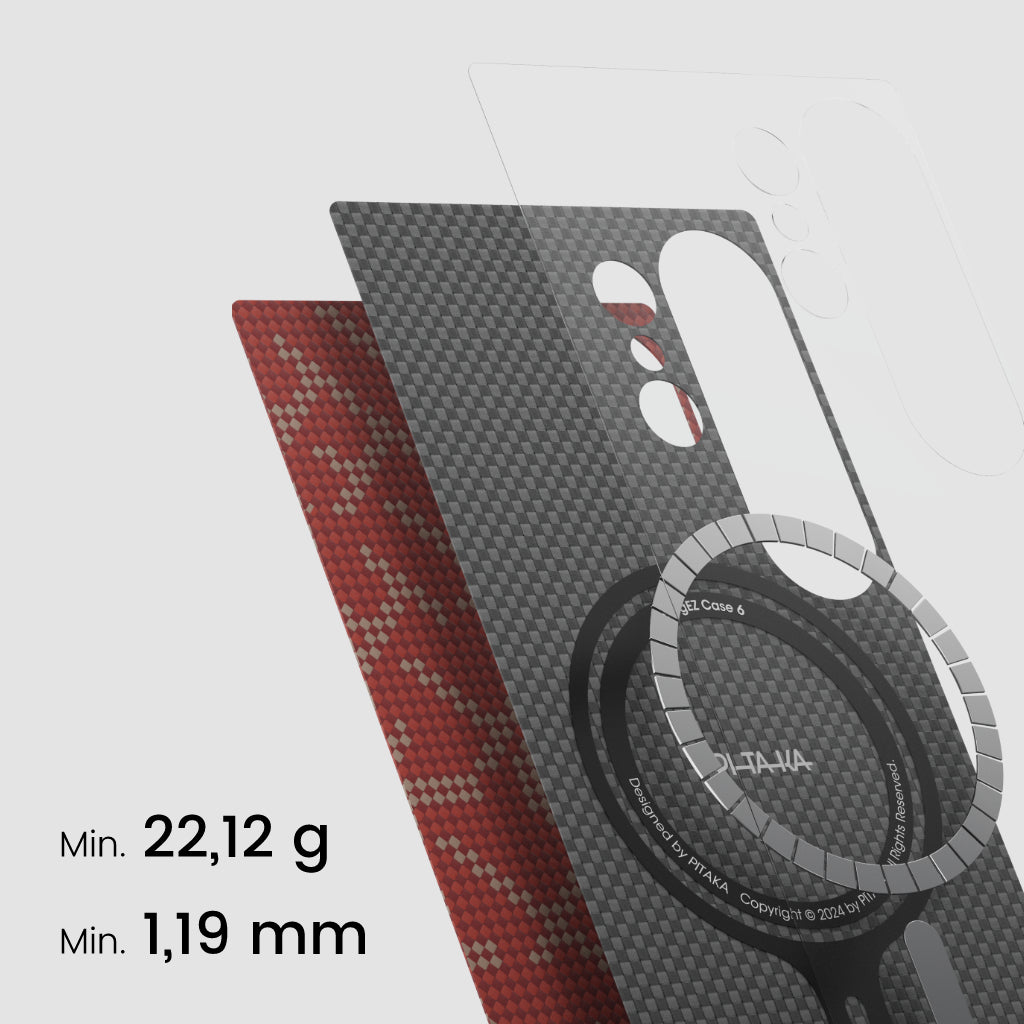 PITAKA Monogramm Taktile Gewebte Hülle für iPhone 16 Pro/Pro Max/iPhone 15 Pro/Pro Max/Galaxy S24 Ultra